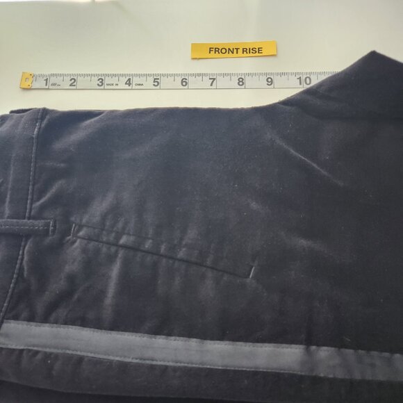 Ann Taylor Loft Modern Skinny Velvet Pants Womens 8 Black Tuxedo Stripe PP21X - Picture 6 of 7